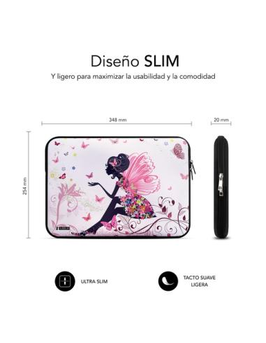 SUBBLIM Funda Ordenador Neopreno Trendy Sleeve Neo Hada 13,3-14"