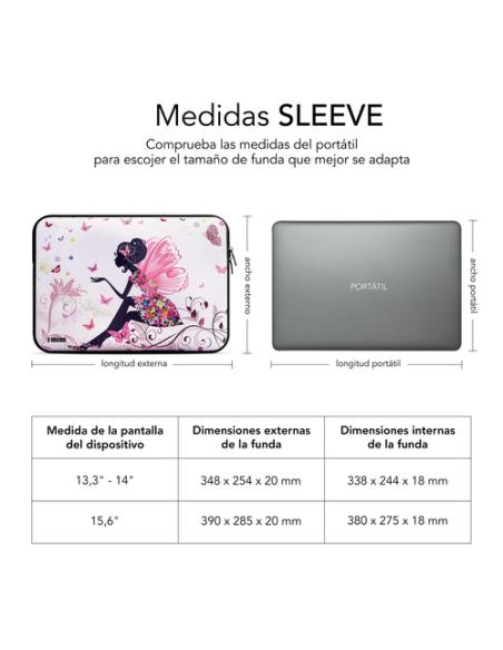 SUBBLIM Funda Ordenador Neopreno Trendy Sleeve Neo Hada 13,3-14"