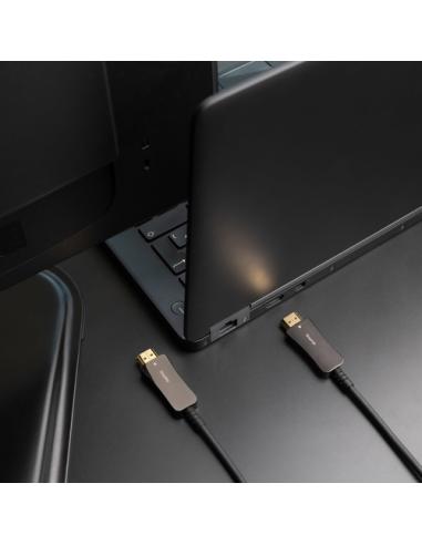 Nanocable Cable HDMI V2.1 AOC 8K@60Hz 4K@120Hz 48Gbps A/M-A/M, Negro, 100 m