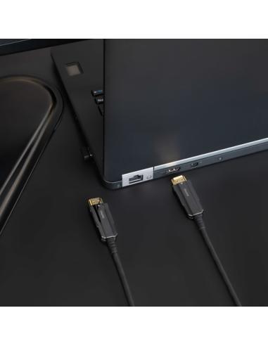 Nanocable Cable HDMI V2.0 AOC 4K@60Hz 18Gbps A/M-A/M, Negro, 100 m