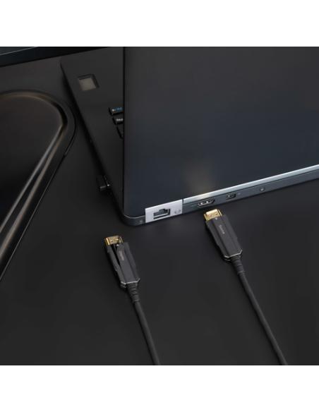 Nanocable Cable HDMI V2.0 AOC 4K@60Hz 18Gbps A/M-A/M, Negro, 40 m