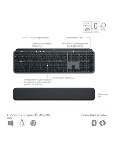 Logitech 920-011610 teclado Ratón incluido Oficina Bluetooth QWERTY Español Grafito