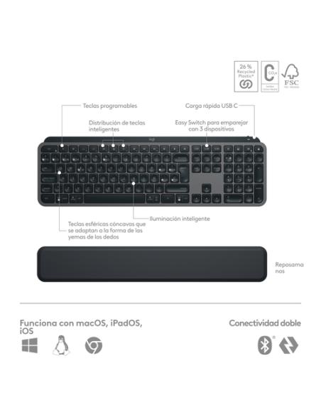 Logitech 920-011610 teclado Ratón incluido Oficina Bluetooth QWERTY Español Grafito