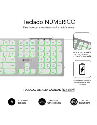 SUBBLIM Teclado Bluetooth/2.4G Master iluminado Ext P/B