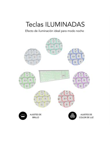 SUBBLIM Teclado Bluetooth/2.4G Master iluminado Ext P/B