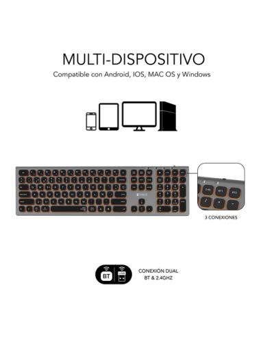 SUBBLIM Teclado Bluetooth/2.4G Master iluminado Ext G/N