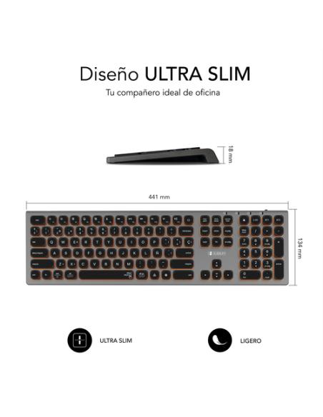 SUBBLIM Teclado Bluetooth/2.4G Master iluminado Ext G/N