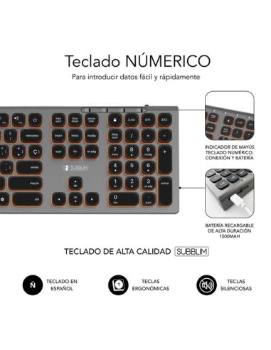 SUBBLIM Teclado Bluetooth/2.4G Master iluminado Ext G/N