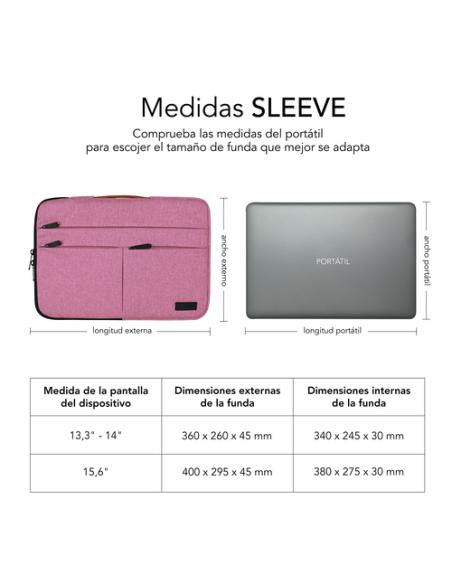 SUBBLIM Funda Air Padding 360 Sleeve 15,6" Pink