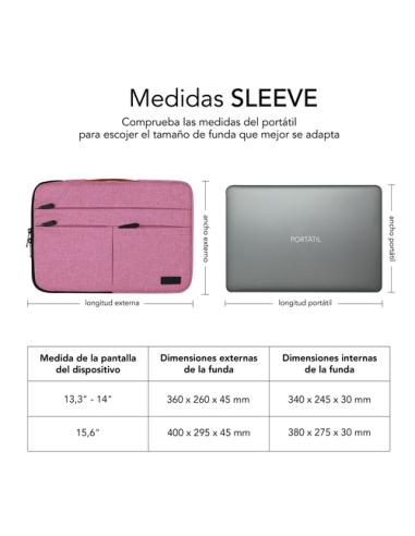 SUBBLIM Funda Air Padding 360 Sleeve 13,3-14" Pink