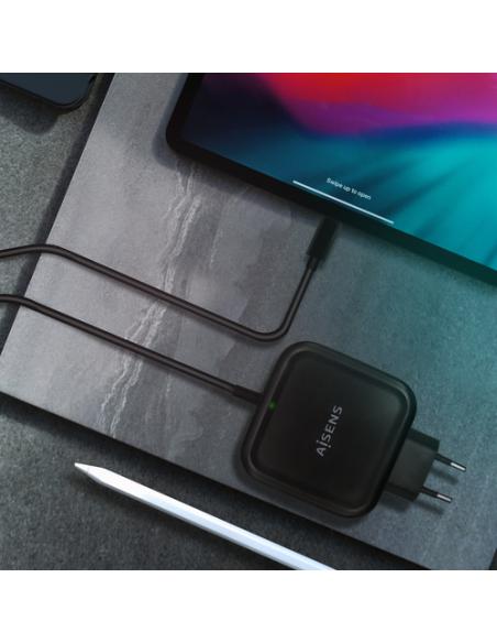 AISENS Cargador 65W PD3.0 QC3.0 1XUSB-C 1.2M, Negro