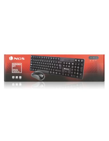 NGS EUPHORIA KIT teclado Ratón incluido Universal RF inalámbrico QWERTY Inglés Negro