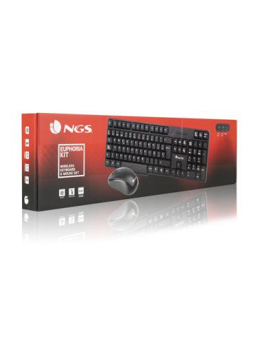 NGS EUPHORIA KIT teclado Ratón incluido Universal RF inalámbrico QWERTY Inglés Negro