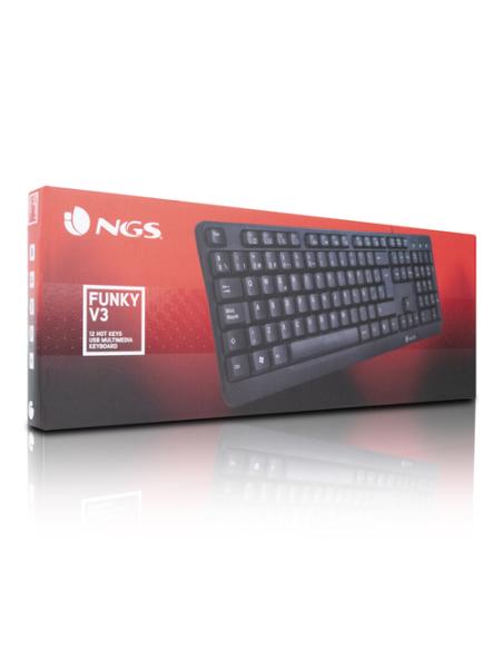 NGS FunkyV3, QWERTY, PT teclado Hogar USB Portugués Negro