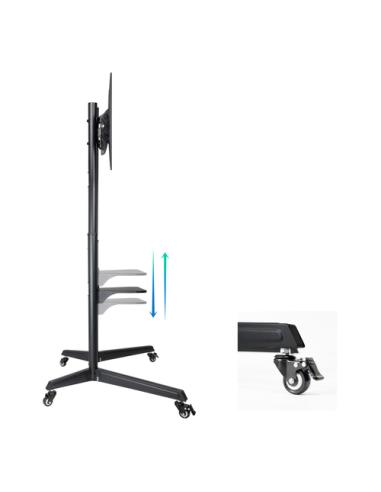 TooQ RAMSÉS Soporte de Suelo con Ruedas para Pantallas 37"- 70", Negro