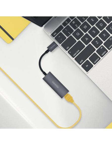 AISENS Conversor USB3.1 Gen1 USB-C A Ethernet Gigabit 10/100/1000 Mbps, Gris, 15cm