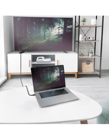 AISENS Cable Conversor Aluminio USB-C A HDMI 2.1 8k@60Hz, USB-C/M-HDMI/M, Negro, 2.0m