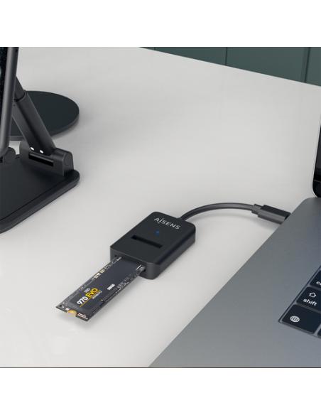 AISENS USB-C Dock M.2 (NGFF) ASUC-M2D011-BK SATA/NVMe A USB3.1 Gen2, Negra