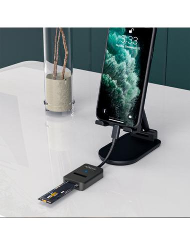AISENS USB-C Dock M.2 (NGFF) ASUC-M2D011-BK SATA/NVMe A USB3.1 Gen2, Negra
