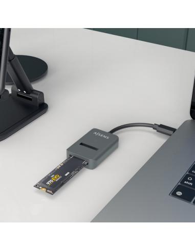 AISENS USB-C Dock M.2 (NGFF) ASUC-M2D012-GR SATA/NVMe A USB3.1 Gen2, Gris