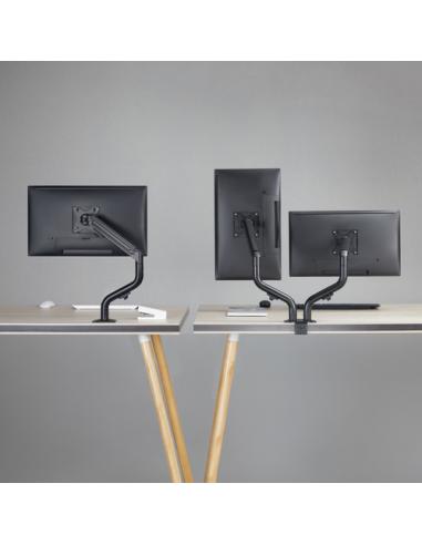 AISENS Soporte de Mesa ECO Contrapeso Giratorio e Inclinable para Monitor/TV 8Kg (3 Pivotes, 2 Brazos) de 17-32, Negro