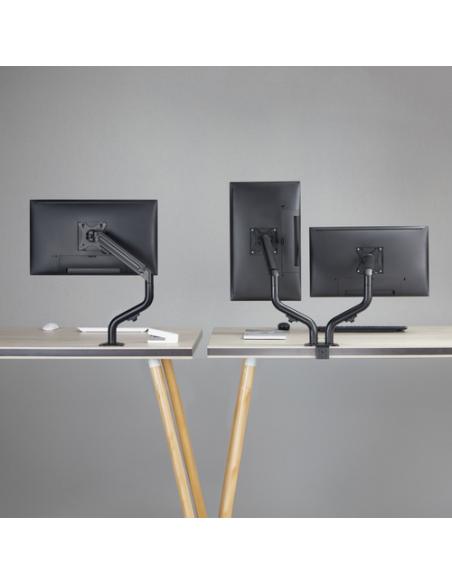 AISENS Soporte de Mesa ECO Contrapeso Giratorio e Inclinable para Monitor/TV 8Kg (3 Pivotes, 2 Brazos) de 17-32, Negro