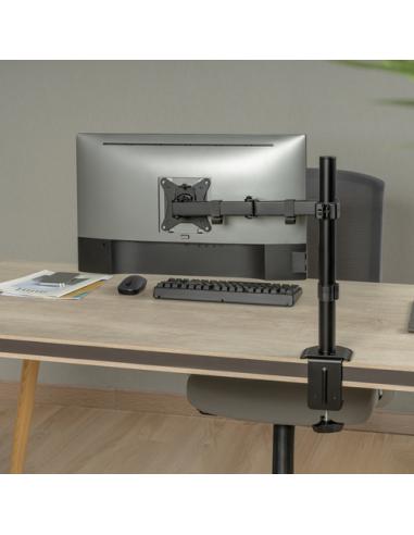AISENS Soporte de Mesa ECO Giratorio e Inclinable para Monitor/TV 9Kg (3 Pivotes, 1 Brazo) de 17-32, Negro