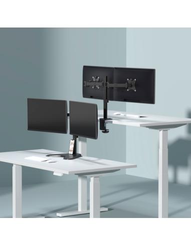 AISENS Soporte de Mesa ECO Giratorio e Inclinable para Monitor/TV 9Kg (3 Pivotes, 2 Brazos) de 17-32, Negro