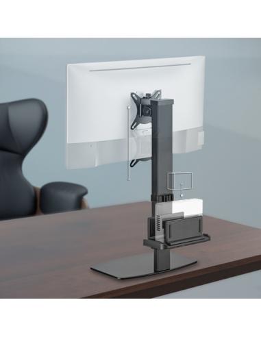 AISENS Soporte de Mesa ECO Giratorio e Inclinable para Monitor/TV y Mini PC 8Kg de 17-32, Negro