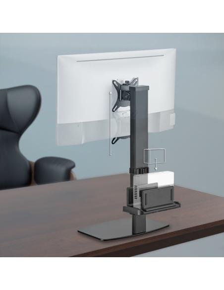 AISENS Soporte de Mesa ECO Giratorio e Inclinable para Monitor/TV y Mini PC 8Kg de 17-32, Negro