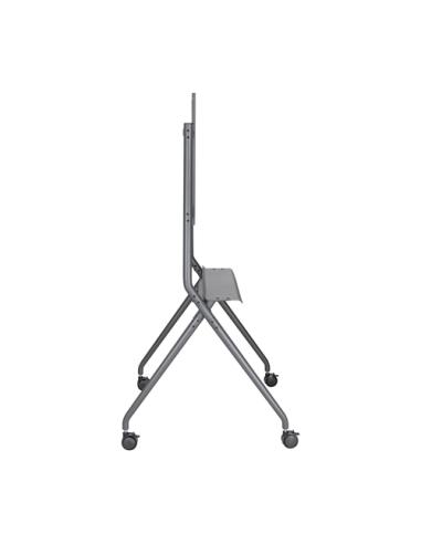 AISENS Soporte De Suelo Pro Con Rueda, 1 Bandeja Para Pantalla Interactiva/TV 120kg De 50-86, Negro