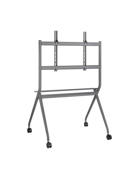 AISENS Soporte De Suelo Pro Con Rueda, 1 Bandeja Para Pantalla Interactiva/TV 120kg De 50-86, Negro