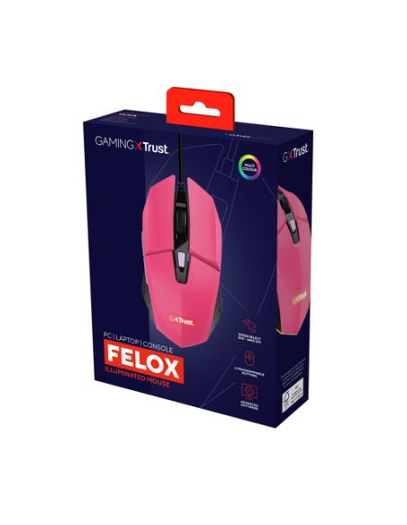 Trust GXT 109P FELOX ratón Juego Ambidextro USB tipo A 6400 DPI