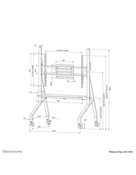 Neomounts FL50-525BL1 Carro para TV 55-86" - instalación rápida - TÜV