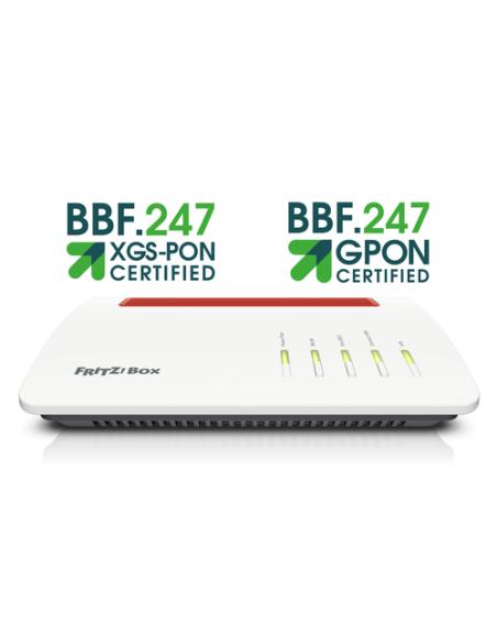 Box FRITZ! 5590 Fiber XGS-PON router inalámbrico Gigabit Ethernet Doble banda (2,4 GHz / 5 GHz) Blanco
