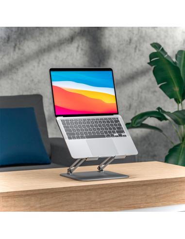 AISENS Soporte de Sobremesa XL 10-17 Ajustable para Portatil / Tablet, Plata