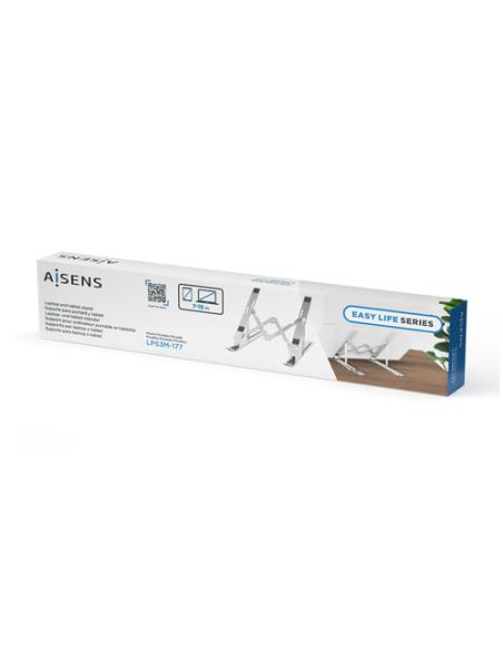 AISENS Soporte de Sobremesa Ajustable para Portatil / Tablet, Plata