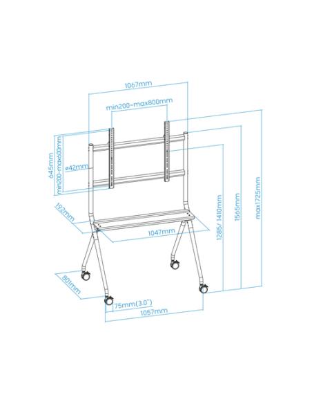 TooQ iSTAND Soporte de Suelo con Ruedas para Pantallas 50"- 86", Gris