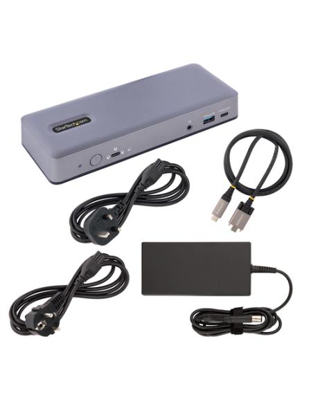 StarTech.com Docking Station USB-C 4K30 Triple /4K60 Doble - Modo Alt DP/DP/HDMI - Hub USB de 7 Puertos - PD 3.0 - GbE - Audio -