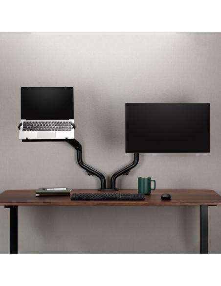 AISENS Soporte de Mesa Contrapeso Giratorio e Inclinable para Portatil y Monitor/TV 8Kg de 17-32, Negro