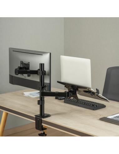 AISENS Soporte de Mesa Giratorio e Inclinable para Portatil y Monitor/TV 9Kg de 17-32, Negro