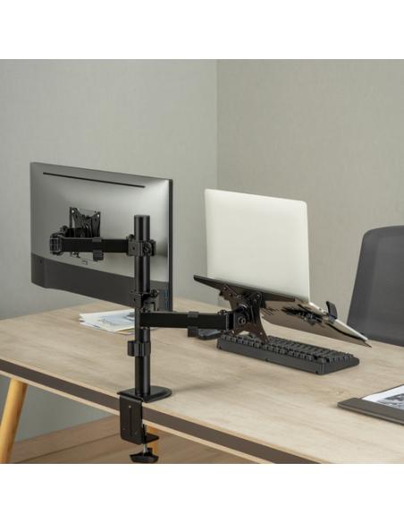 AISENS Soporte de Mesa Giratorio e Inclinable para Portatil y Monitor/TV 9Kg de 17-32, Negro