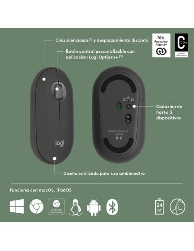 Logitech 910-007015 ratón Viajes Ambidextro RF Wireless + Bluetooth Óptico 4000 DPI