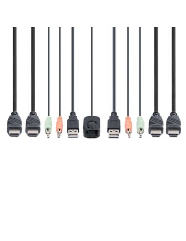 StarTech.com C2-DH46-UA2-CBL-KVM interruptor KVM Negro