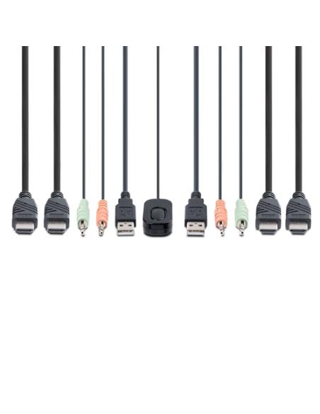 StarTech.com C2-DH46-UA2-CBL-KVM interruptor KVM Negro