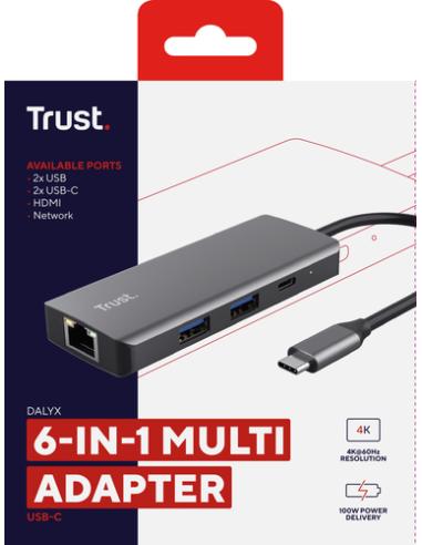 Trust Dalyx USB Tipo C 1000 Mbit/s Plata