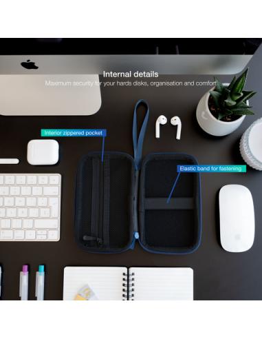TooQ Estuche Protector para Caja Externa de 2.5”, Azul Pacífico