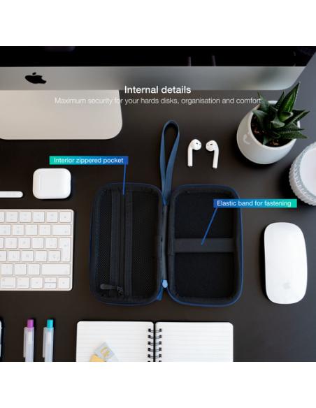 TooQ Estuche Protector para Caja Externa de 2.5”, Azul Pacífico