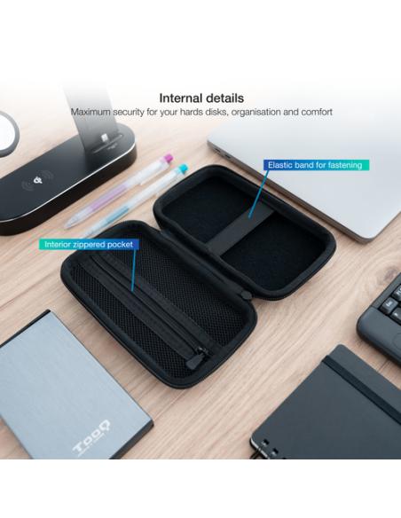 TooQ Estuche Protector para Caja Externa de 2.5”, Negro