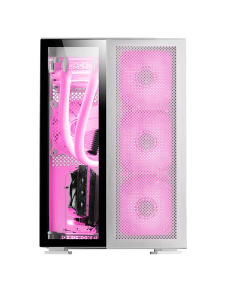 Mars Gaming MC-Nova, Torre Gaming Custom XXL E-ATX Aluminio, Doble Ventana Completa Cristal Templado, Estructura Modular Doble C
